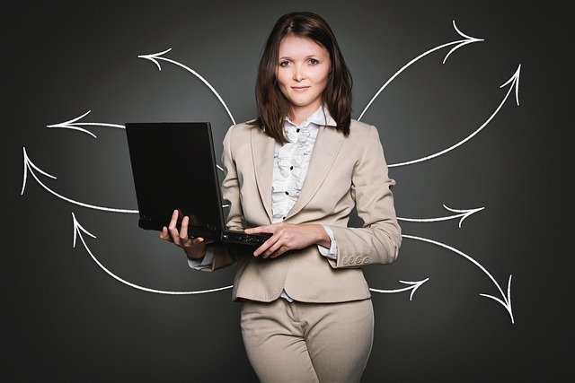 image showing a corporate women with a laptop