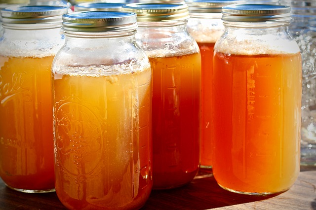 image showing home made apple cider vinegar in bottles