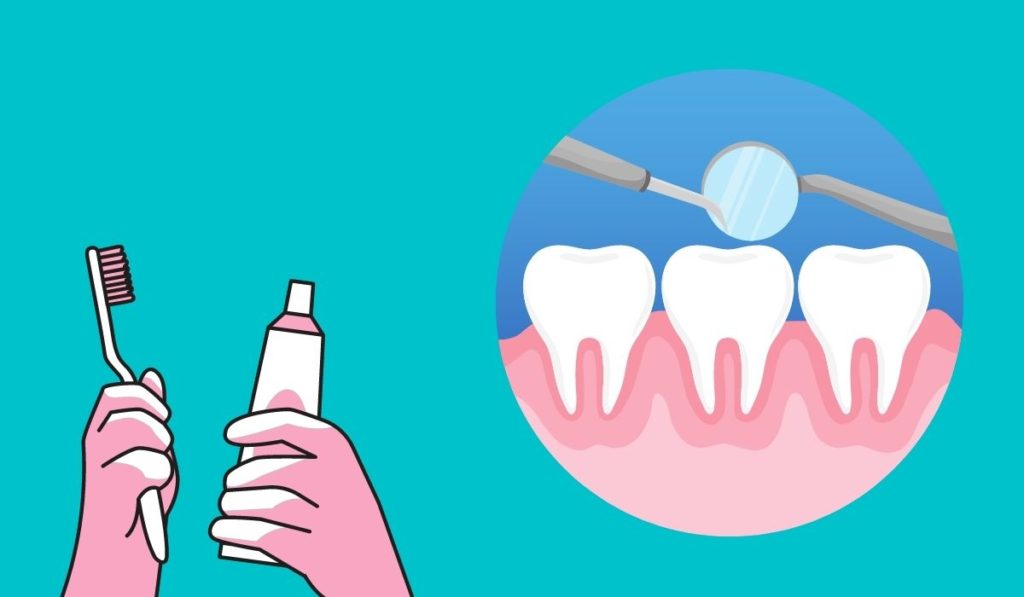 image showing toothbrush and toothpaste and teeth