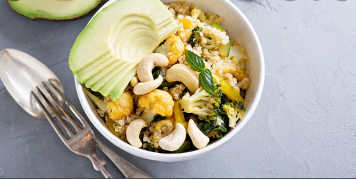 image showing healthy foods with cashew, in a bowl